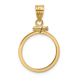 18 mm 14k Yellow Gold coin bezel pendant for US $2.50 Liberty Head Quarter Eagle — additional image