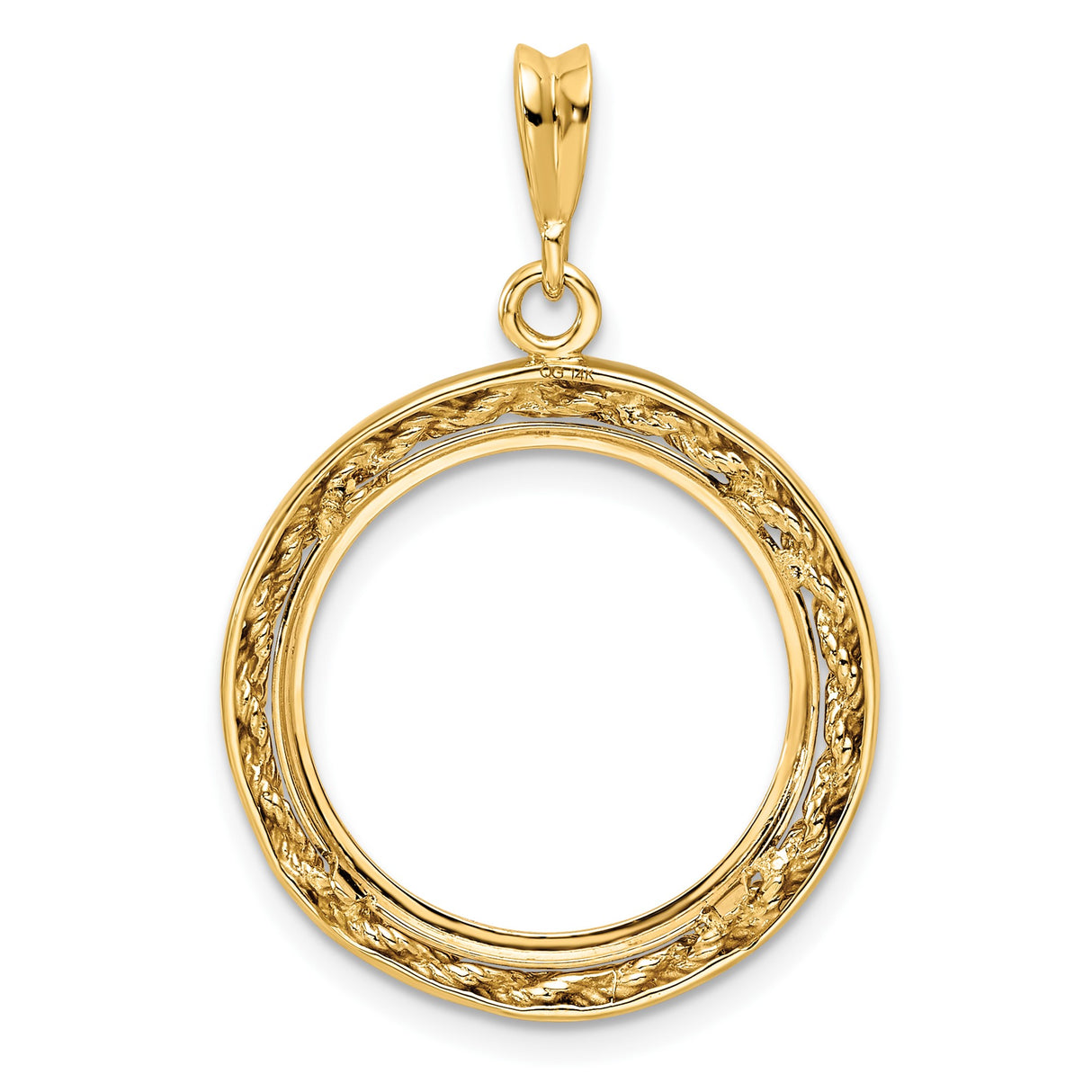 18 mm 14k Yellow Gold coin bezel pendant for US $2.50 Liberty Head Quarter Eagle — additional image