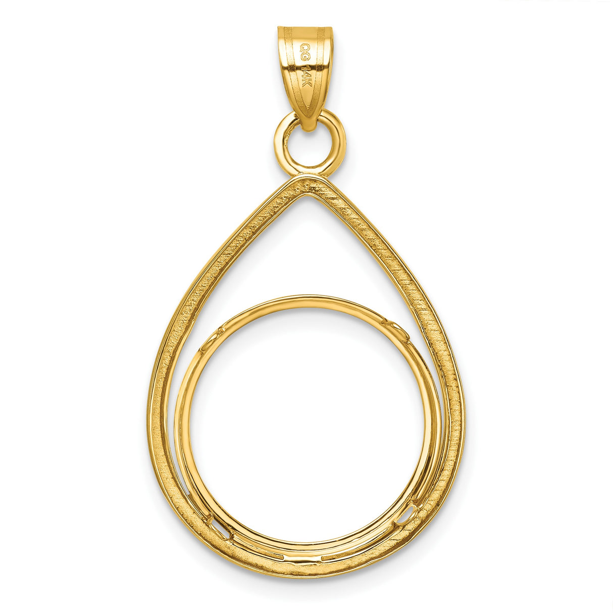 18 mm 14k Yellow Gold coin bezel pendant for US $2.50 Liberty Head Quarter Eagle — additional image