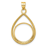 18 mm 14k Yellow Gold coin bezel pendant for US $2.50 Liberty Head Quarter Eagle — additional image