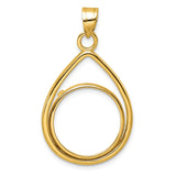 18 mm 14k Yellow Gold coin bezel pendant for US $2.50 Liberty Head Quarter Eagle