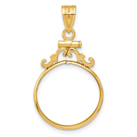 18 mm 14k Yellow Gold coin bezel pendant for US $2.50 Liberty Head Quarter Eagle — additional image