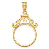 18 mm 14k Yellow Gold coin bezel pendant for US $2.50 Liberty Head Quarter Eagle