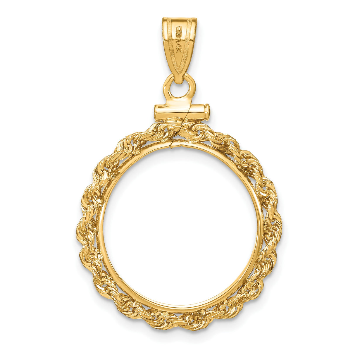 18 mm 14k Yellow Gold coin bezel pendant for US $2.50 Liberty Head Quarter Eagle — additional image