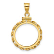 18 mm 14k Yellow Gold coin bezel pendant for US $2.50 Liberty Head Quarter Eagle