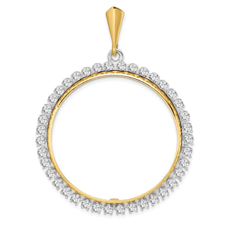 34 mm 14k Multi-Tone Gold coin bezel pendant for US $20 Saint Gaudens Double Eagle