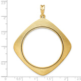34 mm 14k Yellow Gold coin bezel pendant for US $20 Saint Gaudens Double Eagle — size reference (ruler)
