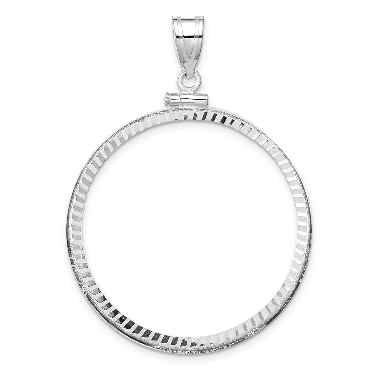 34 mm 14k White Gold coin bezel pendant for US $20 Saint Gaudens Double Eagle