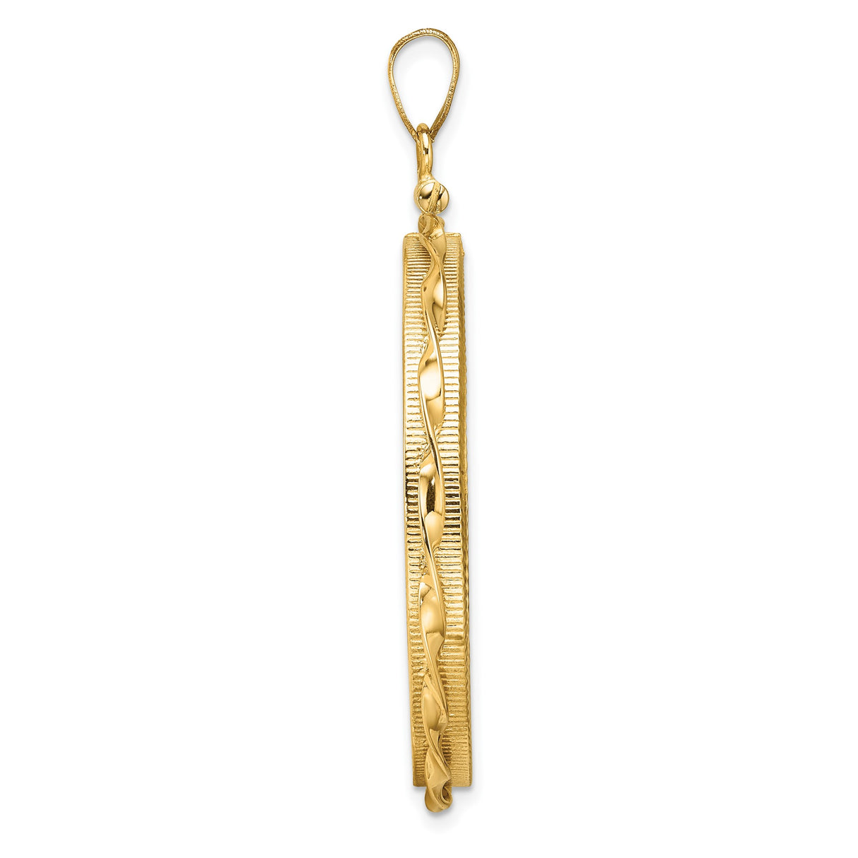 34 mm 14k Yellow Gold coin bezel pendant for US $20 Saint Gaudens Double Eagle — alternate view