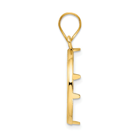 19 mm 14k Yellow Gold coin bezel pendant for US 1¢ Cent - Indian Head — alternate view