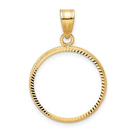 19 mm 14k Yellow Gold coin bezel pendant for US 1¢ Cent - Indian Head