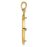 19 mm 14k Yellow Gold coin bezel pendant for US 1¢ Cent - Indian Head — alternate view