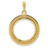 19 mm 14k Yellow Gold coin bezel pendant for US 1¢ Cent - Indian Head — additional image