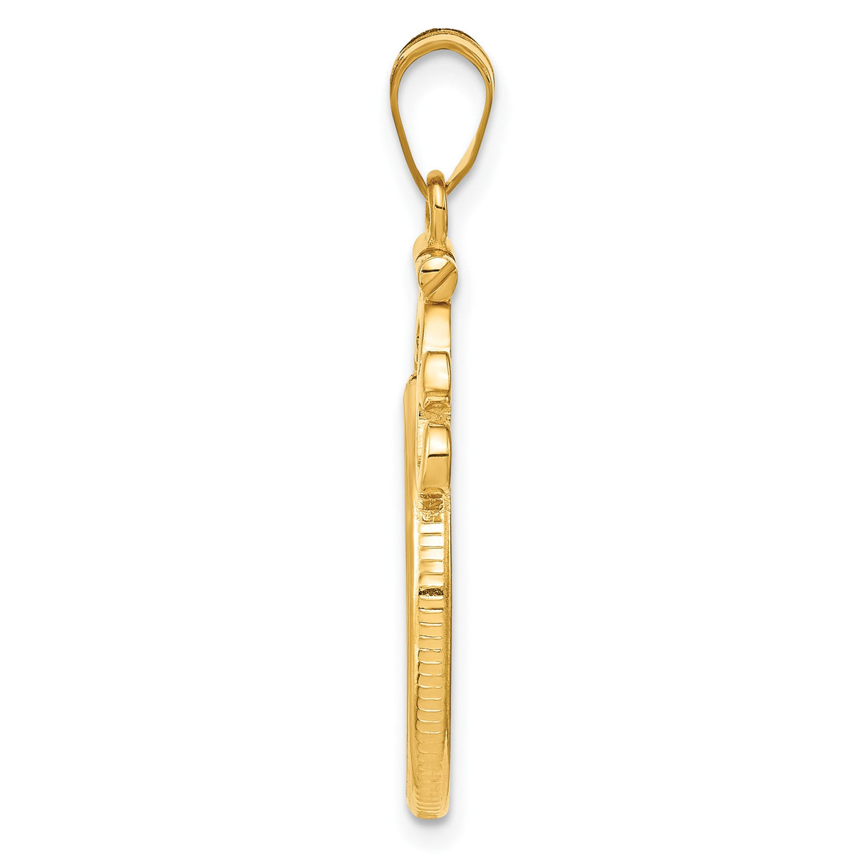 19 mm 14k Yellow Gold coin bezel pendant for US 1¢ Cent - Indian Head — alternate view