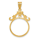 19 mm 14k Yellow Gold coin bezel pendant for US 1¢ Cent - Indian Head — additional image