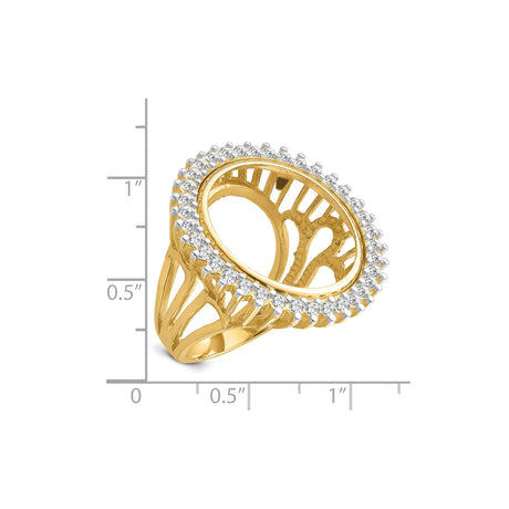 19 mm 14k Yellow Gold coin bezel ring for US 1¢ Cent - Indian Head — size reference (ruler)