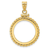 19 mm 14k Yellow Gold coin bezel pendant for US 1¢ Cent - Lincoln Wheat — additional image