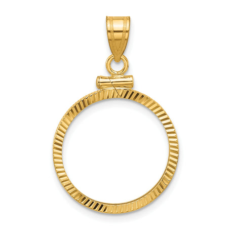 19 mm 10k Yellow Gold coin bezel pendant for US 1¢ Cent - Lincoln Wheat