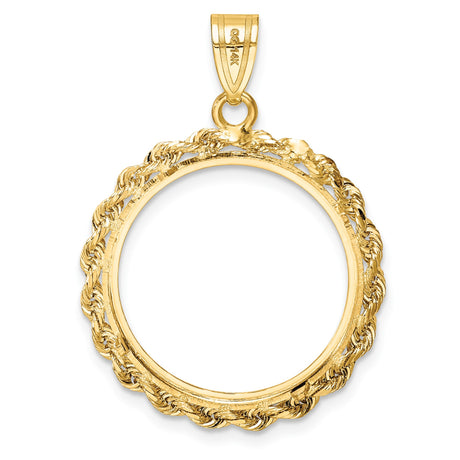19 mm 14k Yellow Gold coin bezel pendant for US 1¢ Cent - Lincoln Wheat — additional image