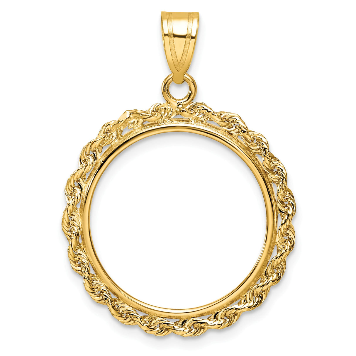 19 mm 14k Yellow Gold coin bezel pendant for US 1¢ Cent - Lincoln Wheat