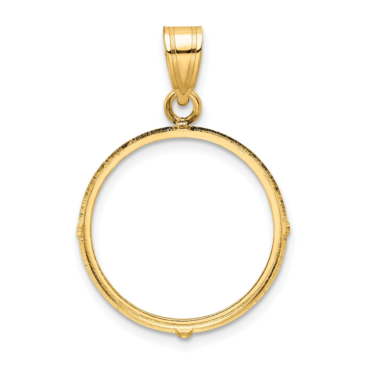 19 mm 14k Yellow Gold coin bezel pendant for US 1¢ Cent - Lincoln Wheat — additional image