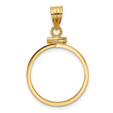 19 mm 10k Yellow Gold coin bezel pendant for US 1¢ Cent - Lincoln Wheat
