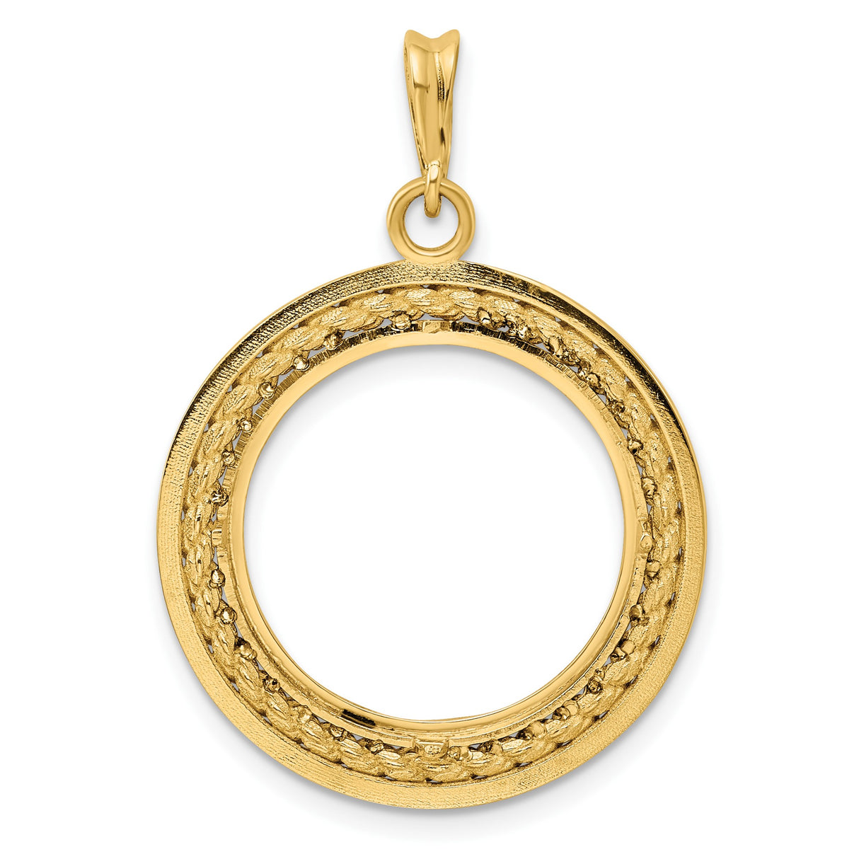 19 mm 14k Yellow Gold coin bezel pendant for US 1¢ Cent - Lincoln Wheat — additional image