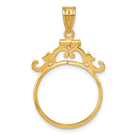 19 mm 14k Yellow Gold coin bezel pendant for US 1¢ Cent - Lincoln Wheat — additional image