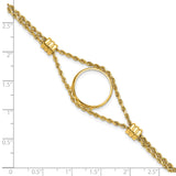 18 mm 14k Yellow Gold coin bezel bracelet for US 10¢ Dime - Mercury — size reference (ruler)