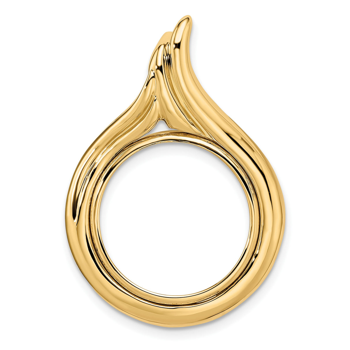 18 mm 14k Yellow Gold coin bezel pendant for US 10¢ Dime - Mercury