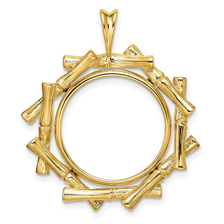 18 mm 14k Yellow Gold coin bezel pendant for US 10¢ Dime - Mercury