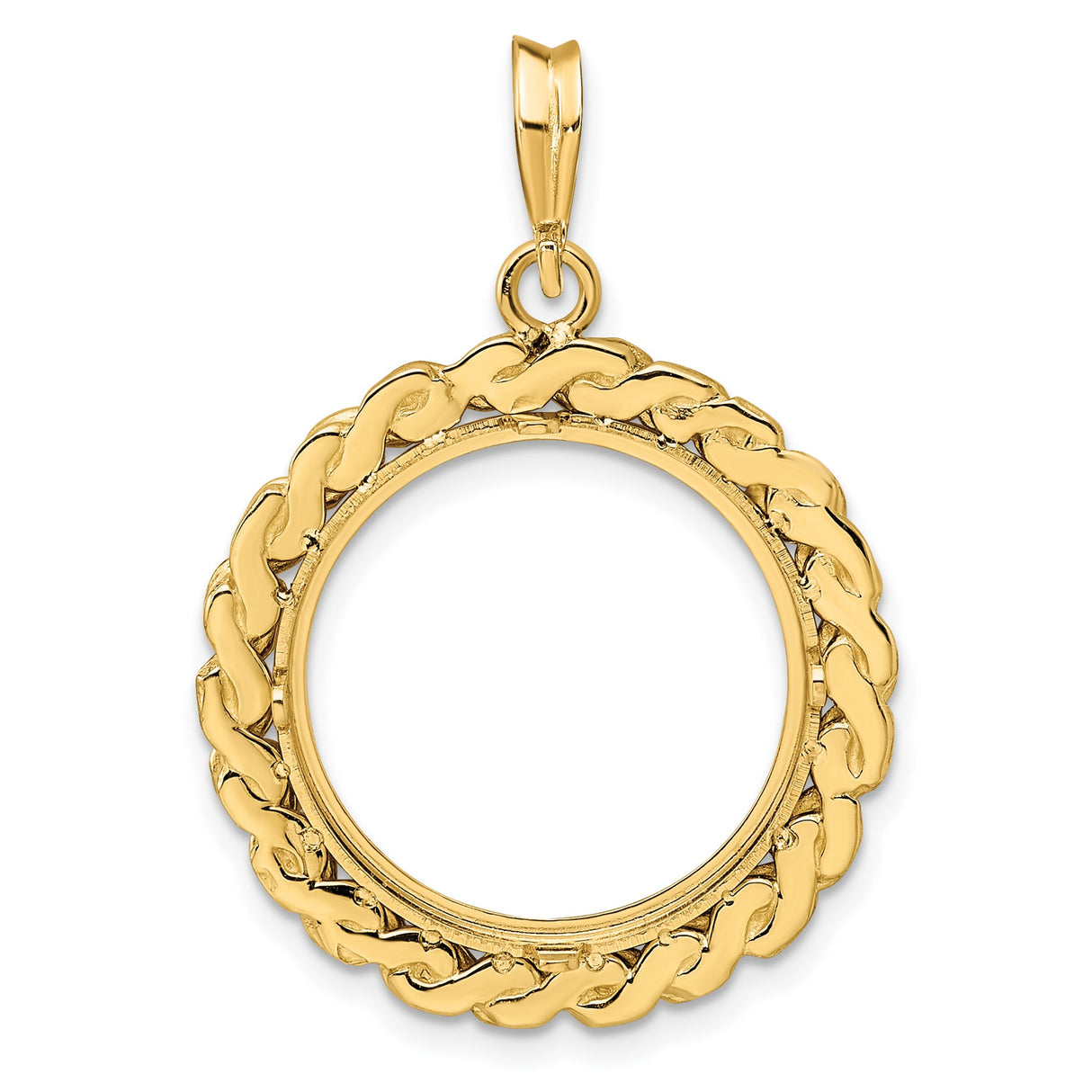 18 mm 14k Yellow Gold coin bezel pendant for US 10¢ Dime - Mercury — additional image