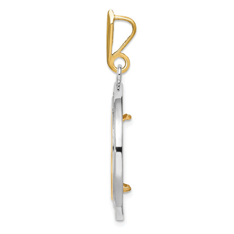18 mm 14k Multi-Tone Gold coin bezel pendant for US 10¢ Dime - Mercury — alternate view