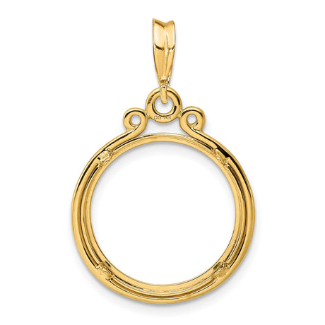 18 mm 14k Yellow Gold coin bezel pendant for US 10¢ Dime - Mercury — additional image