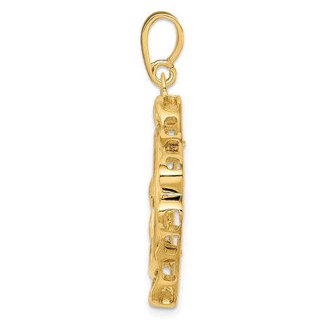 18 mm 14k Yellow Gold coin bezel pendant for US 10¢ Dime - Mercury — alternate view