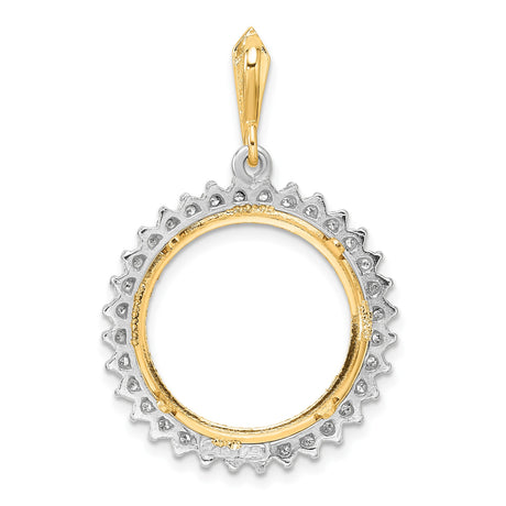18 mm 14k Multi-Tone Gold coin bezel pendant for US 10¢ Dime - Mercury — additional image