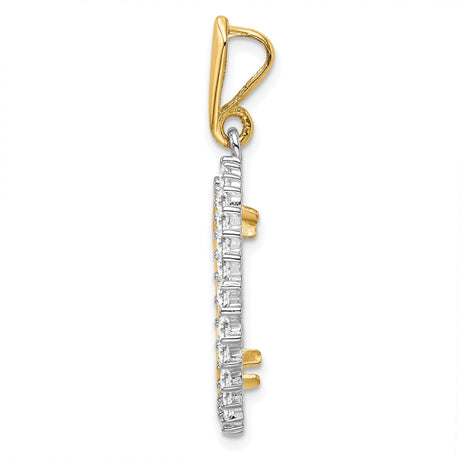 18 mm 14k Multi-Tone Gold coin bezel pendant for US 10¢ Dime - Mercury — alternate view