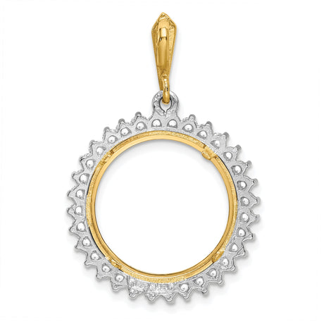 18 mm 14k Multi-Tone Gold coin bezel pendant for US 10¢ Dime - Mercury — additional image