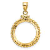 18 mm 14k Yellow Gold coin bezel pendant for US 10¢ Dime - Mercury