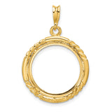 18 mm 14k Yellow Gold coin bezel pendant for US 10¢ Dime - Mercury — additional image