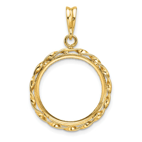 18 mm 14k Yellow Gold coin bezel pendant for US 10¢ Dime - Mercury — additional image