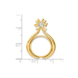 18 mm 14k Multi-Tone Gold coin bezel pendant for US 10¢ Dime - Mercury — size reference (ruler)