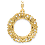 18 mm 14k Yellow Gold coin bezel pendant for US 10¢ Dime - Mercury — additional image