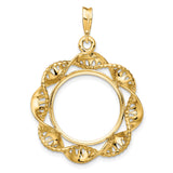 18 mm 14k Yellow Gold coin bezel pendant for US 10¢ Dime - Mercury — additional image