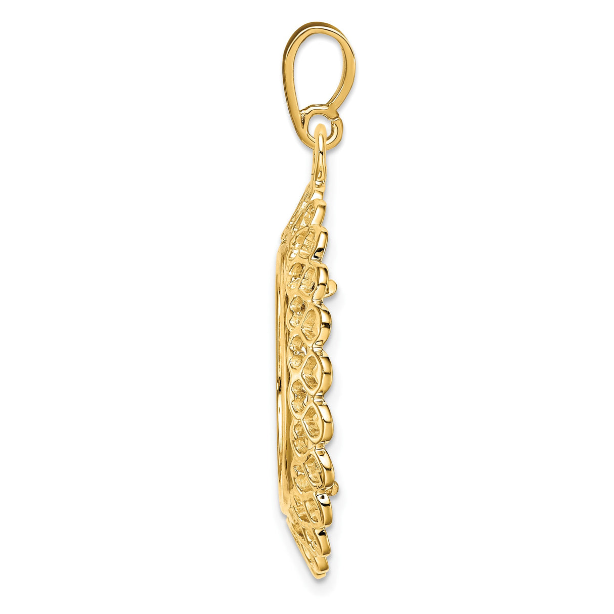 18 mm 14k Yellow Gold coin bezel pendant for US 10¢ Dime - Mercury — alternate view