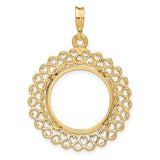 18 mm 14k Yellow Gold coin bezel pendant for US 10¢ Dime - Mercury — additional image