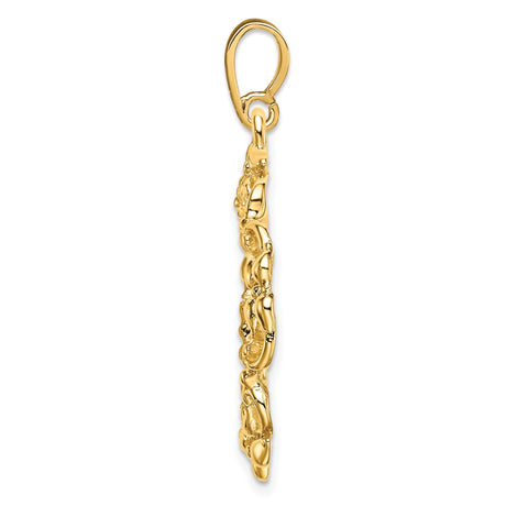 18 mm 14k Yellow Gold coin bezel pendant for US 10¢ Dime - Mercury — alternate view
