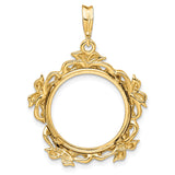 18 mm 14k Yellow Gold coin bezel pendant for US 10¢ Dime - Mercury — additional image