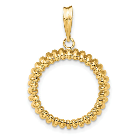 18 mm 14k Yellow Gold coin bezel pendant for US 10¢ Dime - Mercury