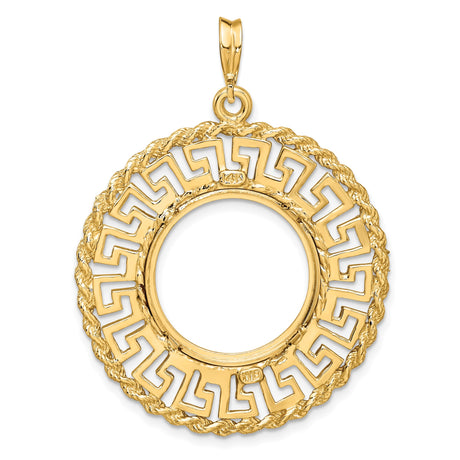 18 mm 14k Yellow Gold coin bezel pendant for US 10¢ Dime - Mercury — additional image